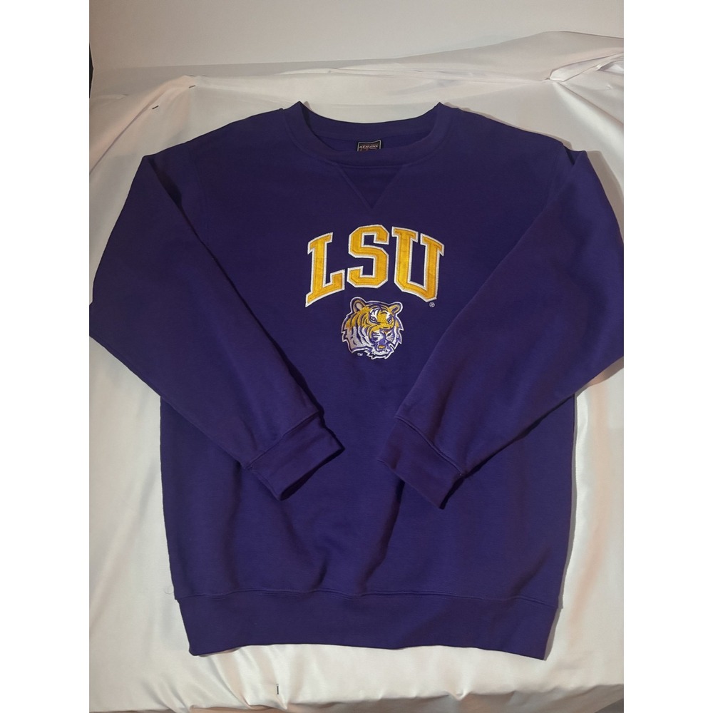 Vintage Genuine Stuff LSU Tigers Embroidered Crewneck Sweatshirt - Medium